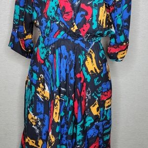 Colorful Abstract Long Sleeve Dress